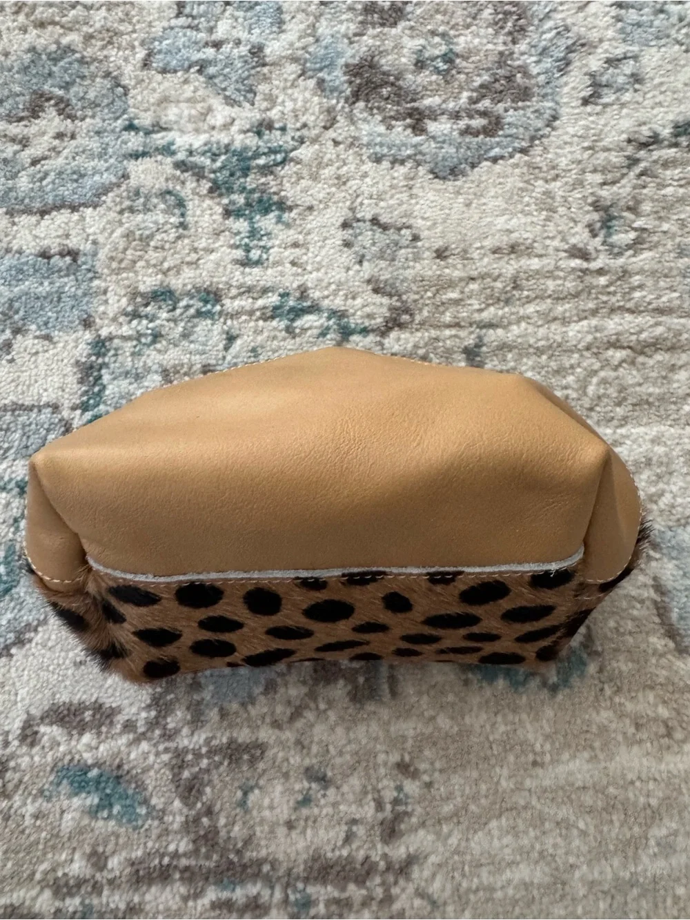 Cow High Brown Cowhide Animal Print Makeup Cosmetic Bag Zipper Pouch Western